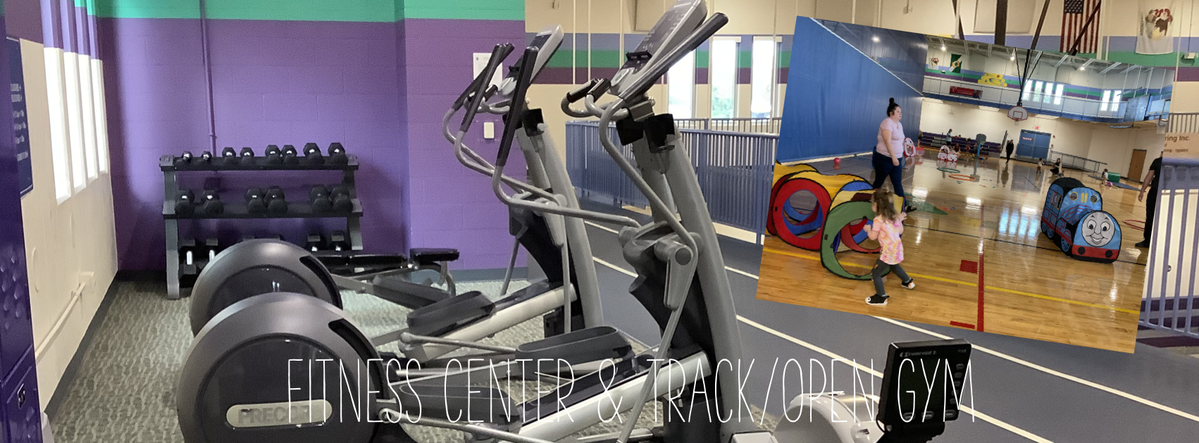 Fitness center and track/open gym advertisement