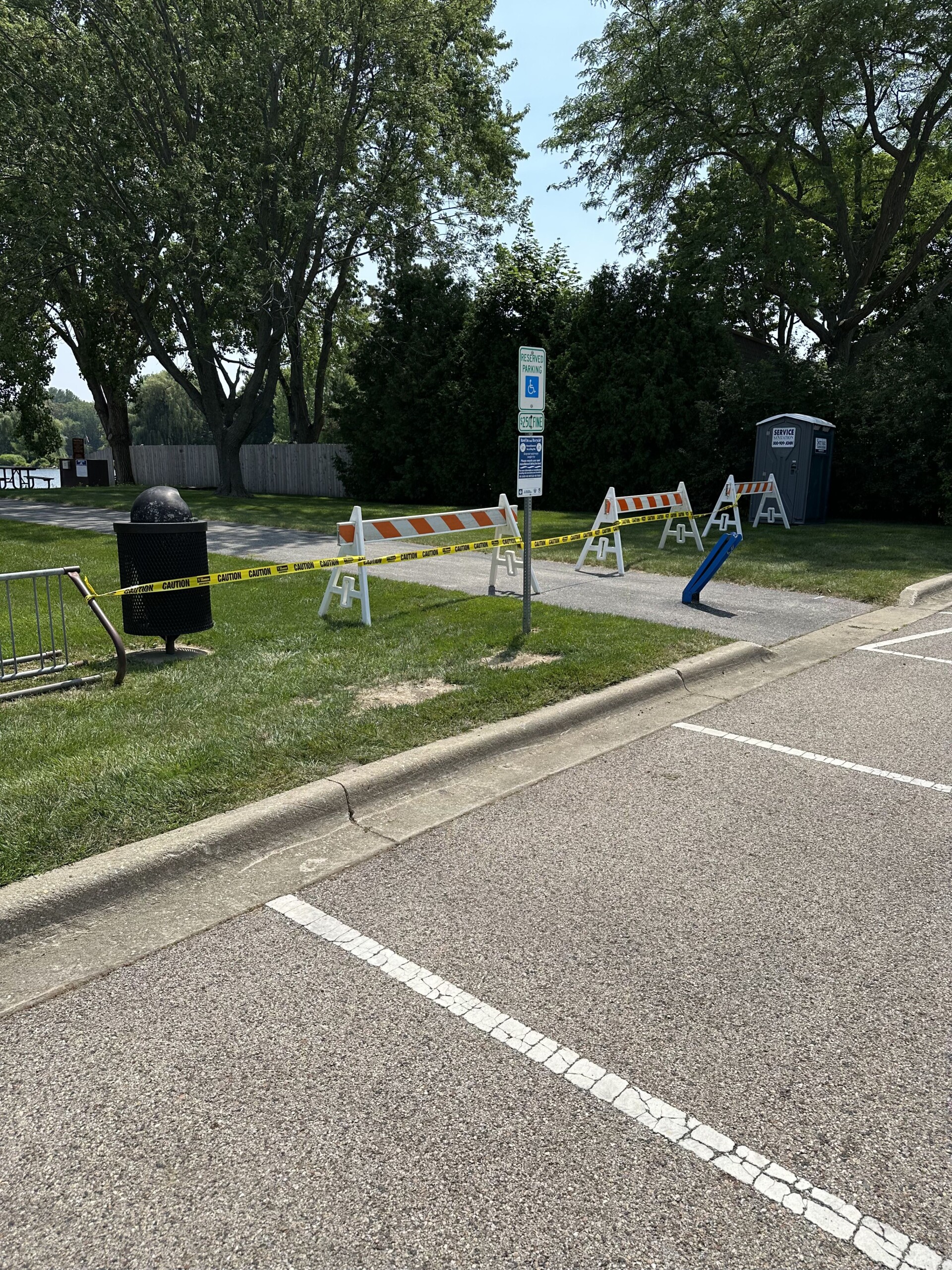 Beach closed off with caution tape