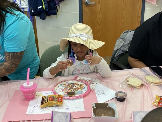 Young girl at tea party